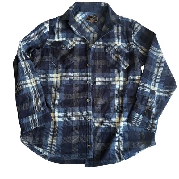 Freedom Foundry Men's Flannel Fleece Button-Up Blue - Picture 1 of 6